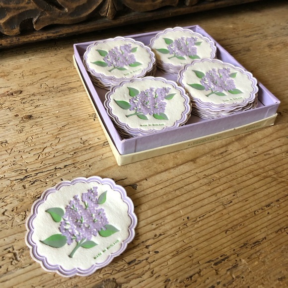 Vintage Lilac Saucermats Paper Coasters FM 260 A Freund-Mayer England Pack of 35 - Picture 14 of 15